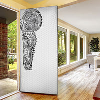 Hawaiian Traditional Tattoos Door Cover Kakau Tribal Tropical Plant Motif White Color LT03 - Polynesian Pride