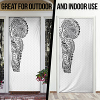 Hawaiian Traditional Tattoos Door Cover Kakau Tribal Tropical Plant Motif White Color LT03 - Polynesian Pride