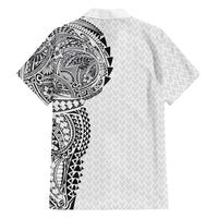 Hawaiian Traditional Tattoos Hawaiian Shirt Kakau Tribal Tropical Plant Motif White Color LT03 - Polynesian Pride