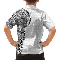 Hawaiian Traditional Tattoos Hawaiian Shirt Kakau Tribal Tropical Plant Motif White Color LT03 - Polynesian Pride