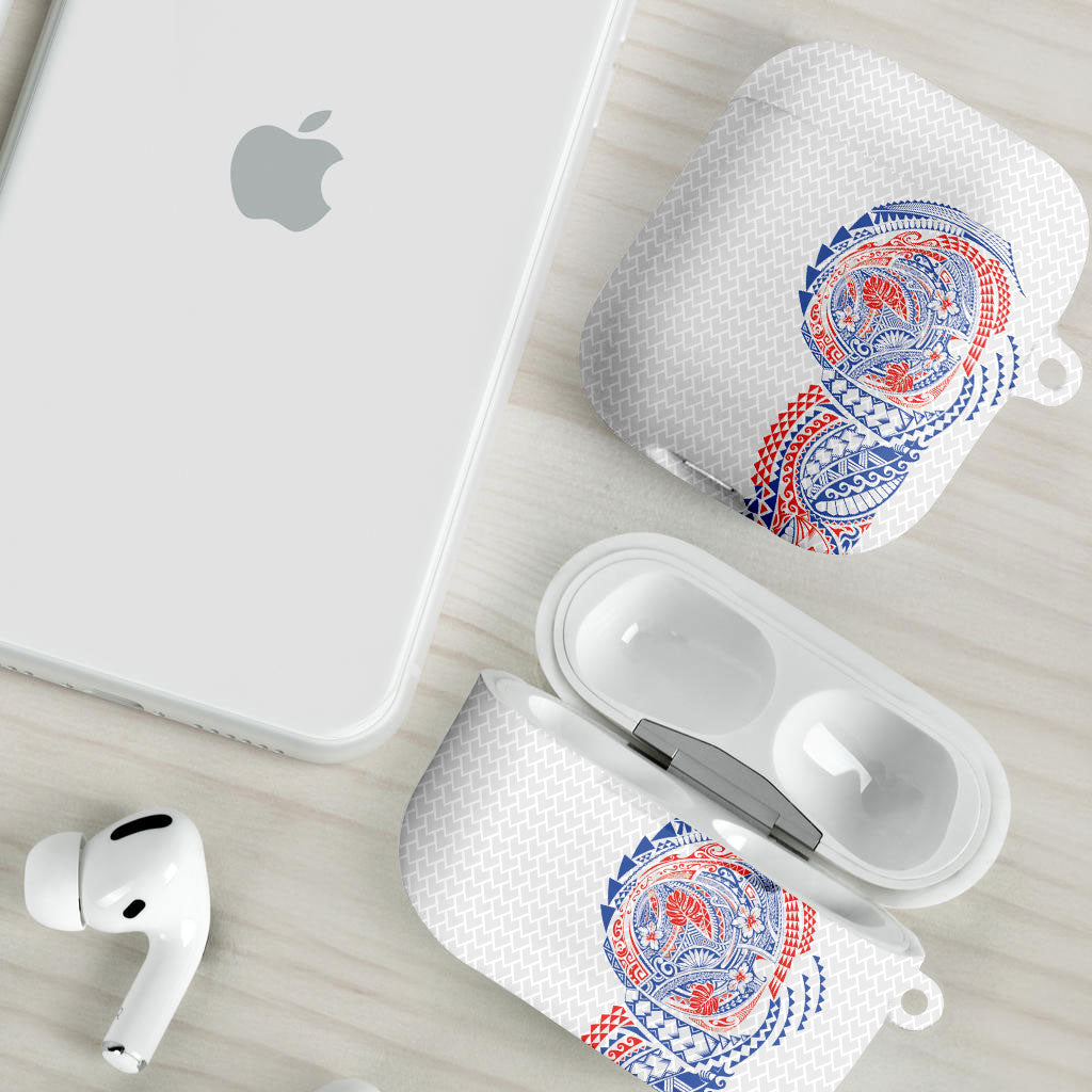 Hawaiian Traditional Tattoos AirPods Case Kakau Tribal Tropical Plant Motif Hawaii Flag Color Inspired LT03 - Polynesian Pride