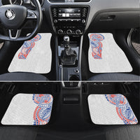 Hawaiian Traditional Tattoos Car Mats Kakau Tribal Tropical Plant Motif Hawaii Flag Color Inspired LT03 Set 4pcs Multicolor - Polynesian Pride