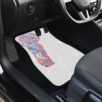 Hawaiian Traditional Tattoos Car Mats Kakau Tribal Tropical Plant Motif Hawaii Flag Color Inspired LT03 - Polynesian Pride