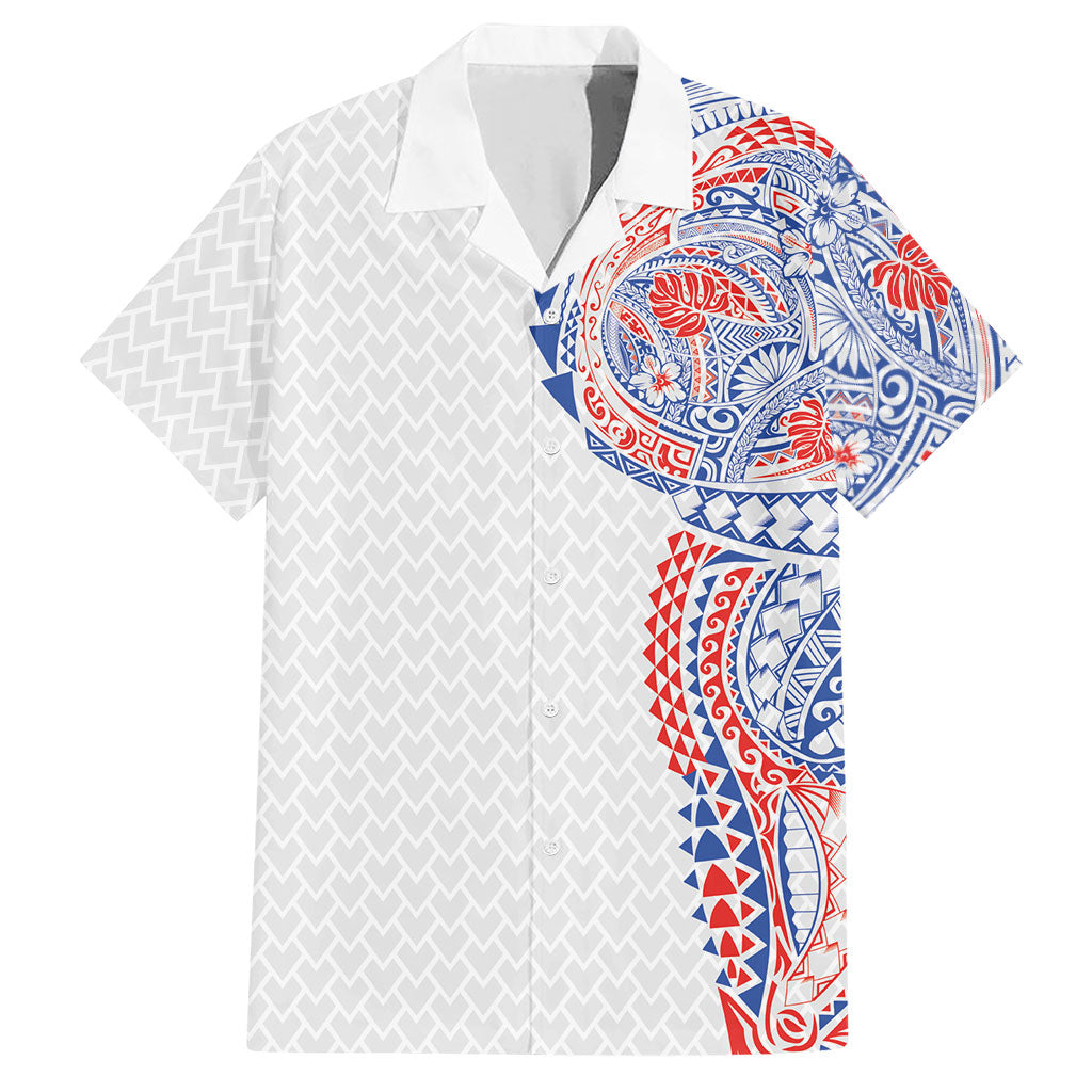 Hawaiian Traditional Tattoos Hawaiian Shirt Kakau Tribal Tropical Plant Motif Hawaii Flag Color Inspired LT03 Multicolor - Polynesian Pride