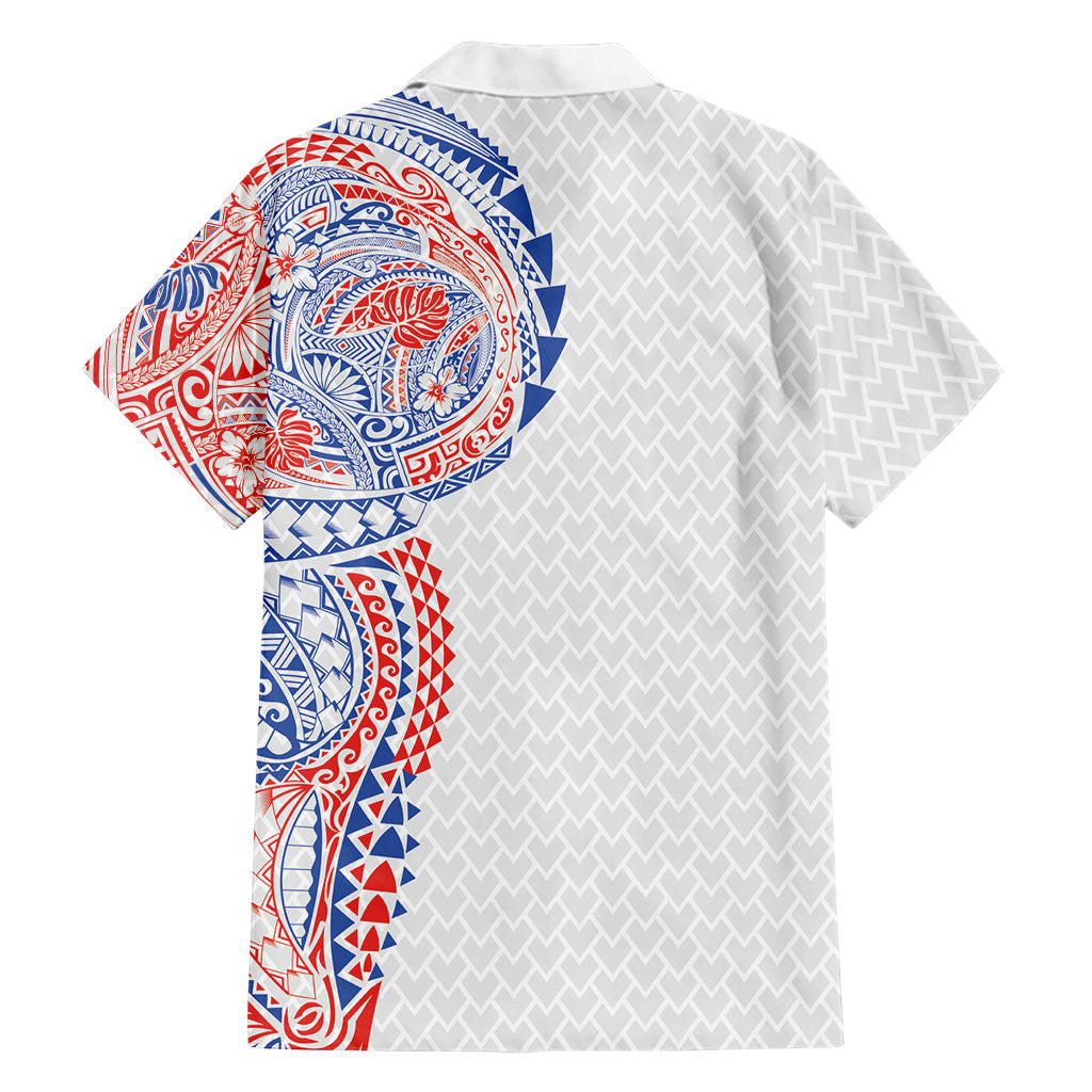 Hawaiian Traditional Tattoos Hawaiian Shirt Kakau Tribal Tropical Plant Motif Hawaii Flag Color Inspired LT03 - Polynesian Pride