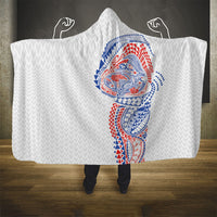 Hawaiian Traditional Tattoos Hooded Blanket Kakau Tribal Tropical Plant Motif Hawaii Flag Color Inspired LT03 - Polynesian Pride