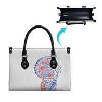 Hawaiian Traditional Tattoos Leather Bag Kakau Tribal Tropical Plant Motif Hawaii Flag Color Inspired LT03 - Polynesian Pride