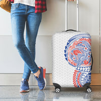 Hawaiian Traditional Tattoos Luggage Cover Kakau Tribal Tropical Plant Motif Hawaii Flag Color Inspired LT03 - Polynesian Pride