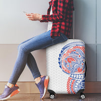 Hawaiian Traditional Tattoos Luggage Cover Kakau Tribal Tropical Plant Motif Hawaii Flag Color Inspired LT03 - Polynesian Pride