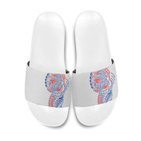 Hawaiian Traditional Tattoos Slide Sandals Kakau Tribal Tropical Plant Motif Hawaii Flag Color Inspired LT03 Multicolor - Polynesian Pride