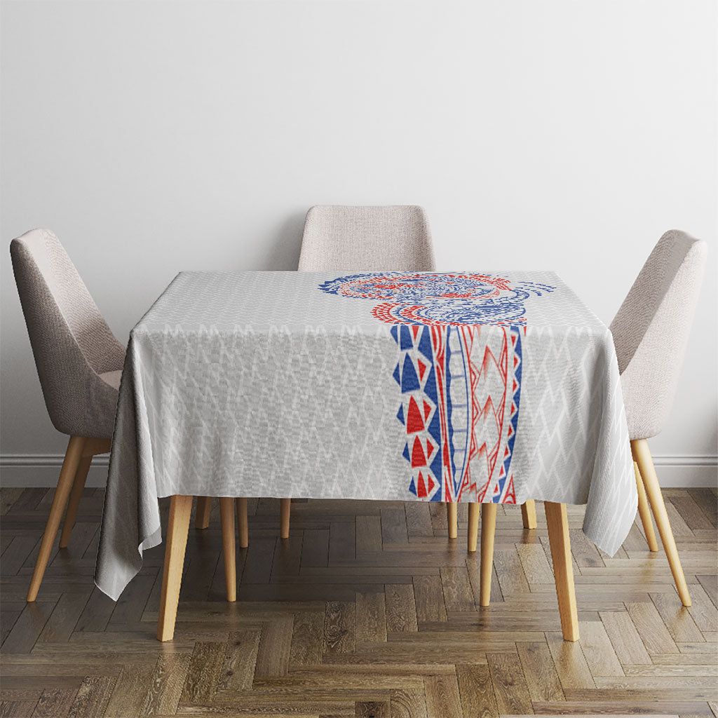 Hawaiian Traditional Tattoos Tablecloth Kakau Tribal Tropical Plant Motif Hawaii Flag Color Inspired LT03 - Polynesian Pride