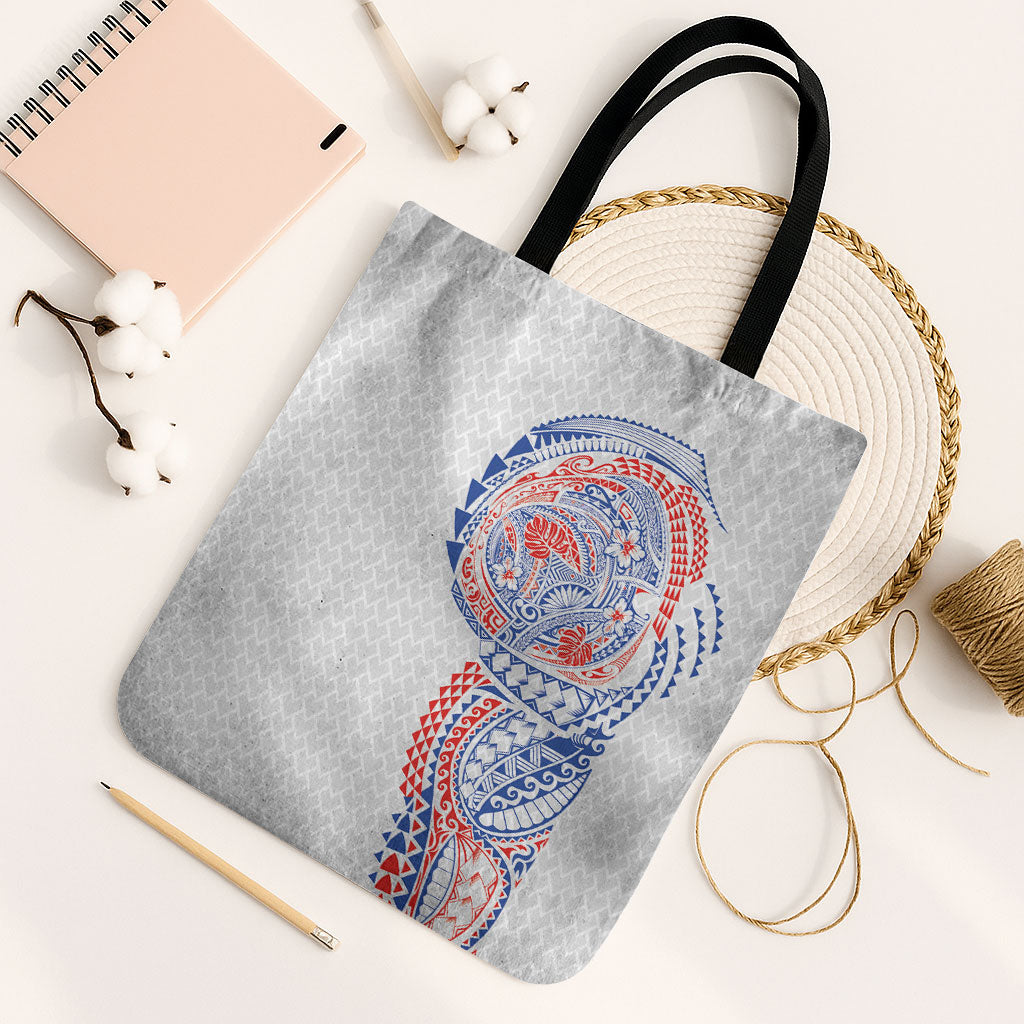Hawaiian Traditional Tattoos Tote Bag Kakau Tribal Tropical Plant Motif Hawaii Flag Color Inspired LT03 Black Strap One Size Multicolor - Polynesian Pride