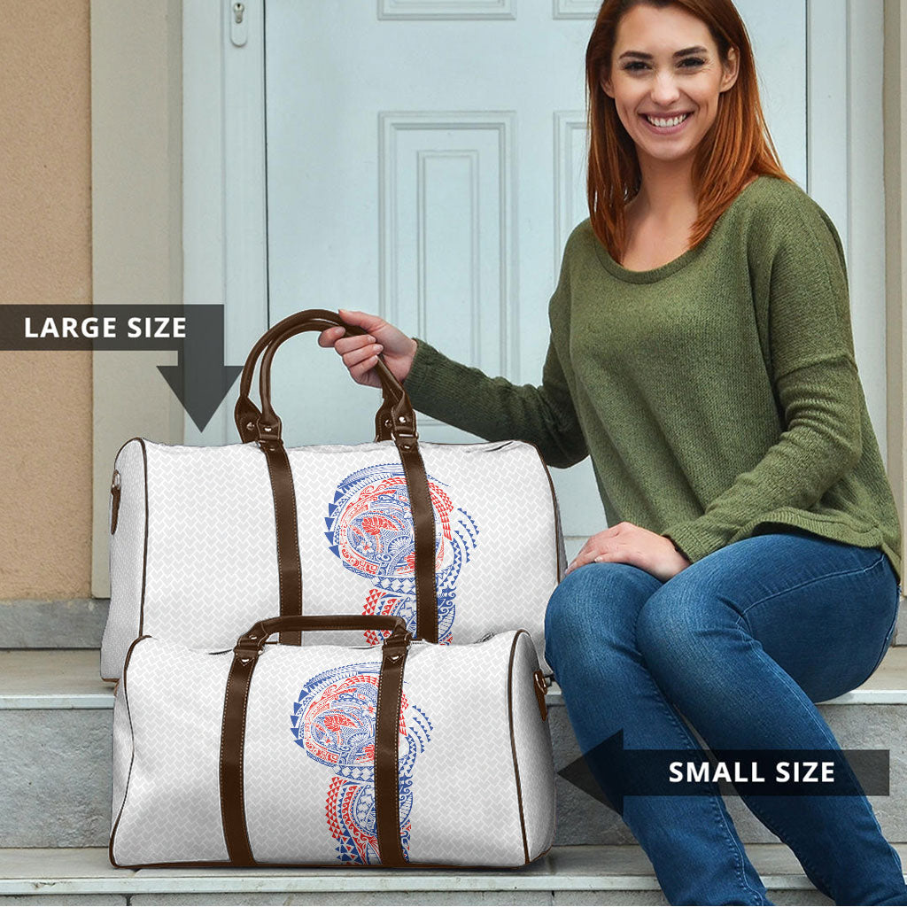 Hawaiian Traditional Tattoos Travel Bag Kakau Tribal Tropical Plant Motif Hawaii Flag Color Inspired LT03 - Polynesian Pride