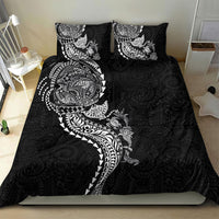 Hawaiian Kakau Tribal Sea Animals Tattoos Bedding Set Black Color