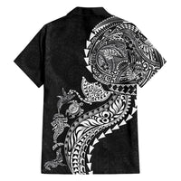 Hawaiian Kakau Tribal Sea Animals Tattoos Hawaiian Shirt Black Color