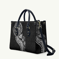 Hawaiian Kakau Tribal Sea Animals Tattoos Leather Bag Black Color