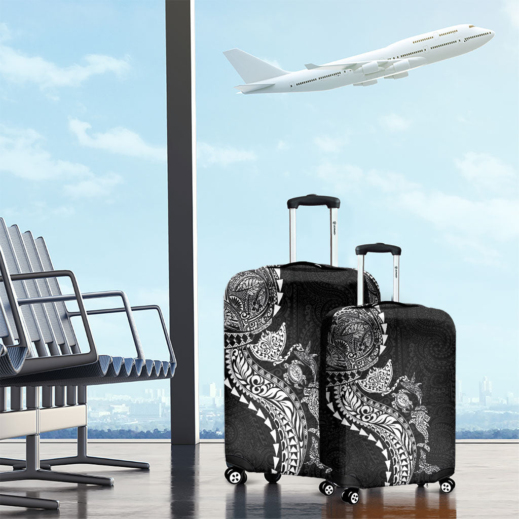 Hawaiian Kakau Tribal Sea Animals Tattoos Luggage Cover Black Color