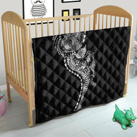 Hawaiian Kakau Tribal Sea Animals Tattoos Quilt Black Color