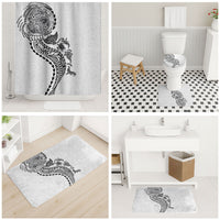 Hawaiian Kakau Tribal Sea Animals Tattoos Bathroom Set White Color