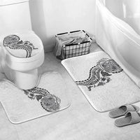 Hawaiian Kakau Tribal Sea Animals Tattoos Bathroom Set White Color