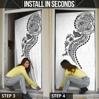 Hawaiian Kakau Tribal Sea Animals Tattoos Door Cover White Color