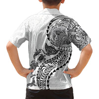 Hawaiian Kakau Tribal Sea Animals Tattoos Hawaiian Shirt White Color