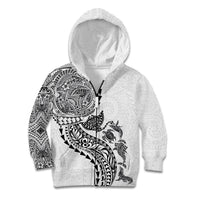 Hawaiian Kakau Tribal Sea Animals Tattoos Kid Hoodie White Color