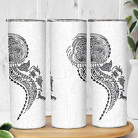 Hawaiian Kakau Tribal Sea Animals Tattoos Skinny Tumbler White Color LT03 - Polynesian Pride