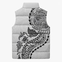 Hawaiian Kakau Tribal Sea Animals Tattoos Sleeveless Puffer Jacket White Color LT03 - Polynesian Pride