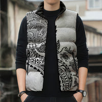 Hawaiian Kakau Tribal Sea Animals Tattoos Sleeveless Puffer Jacket White Color LT03 - Polynesian Pride