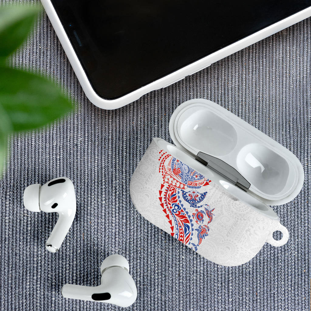 Hawaiian Kakau Tribal Sea Animals Tattoos AirPods Case Hawaii Flag Color Inspired