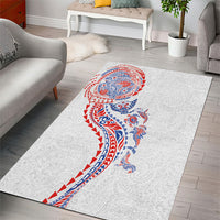 Hawaiian Kakau Tribal Sea Animals Tattoos Area Rug Hawaii Flag Color Inspired
