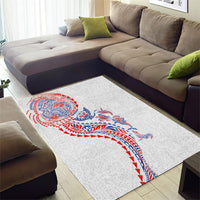 Hawaiian Kakau Tribal Sea Animals Tattoos Area Rug Hawaii Flag Color Inspired