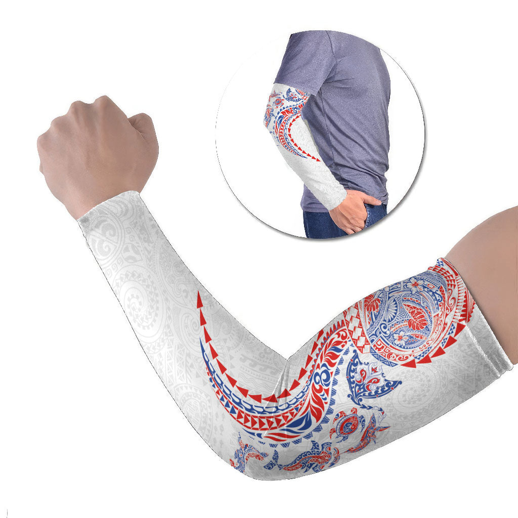Hawaiian Kakau Tribal Sea Animals Tattoos Arm Sleeves Hawaii Flag Color Inspired