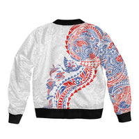 Hawaiian Kakau Tribal Sea Animals Tattoos Bomber Jacket Hawaii Flag Color Inspired