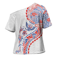 Hawaiian Kakau Tribal Sea Animals Tattoos Cross Shoulder Shirt Hawaii Flag Color Inspired LT03 - Polynesian Pride