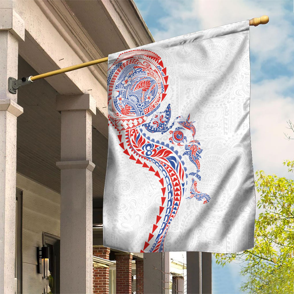 Hawaiian Kakau Tribal Sea Animals Tattoos Garden Flag Hawaii Flag Color Inspired LT03 House Flag Multicolor - Polynesian Pride