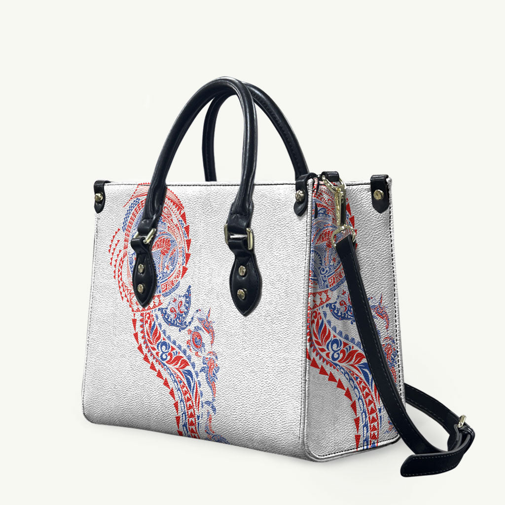 Hawaiian Kakau Tribal Sea Animals Tattoos Leather Bag Hawaii Flag Color Inspired