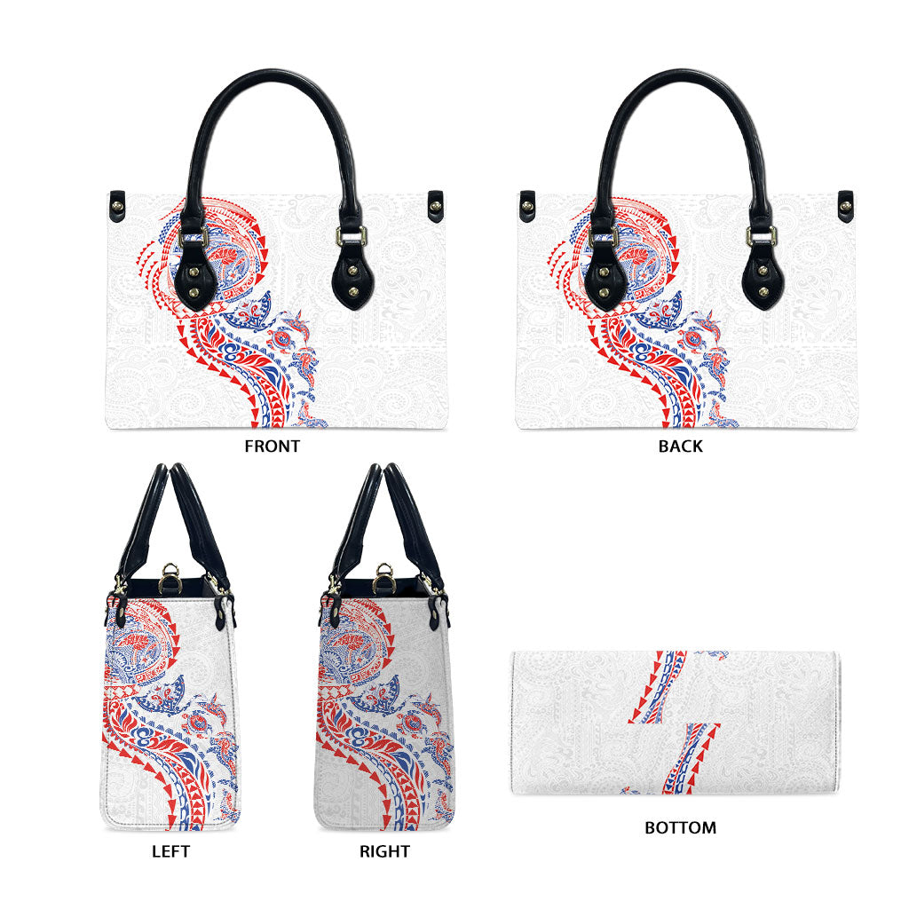 Hawaiian Kakau Tribal Sea Animals Tattoos Leather Bag Hawaii Flag Color Inspired