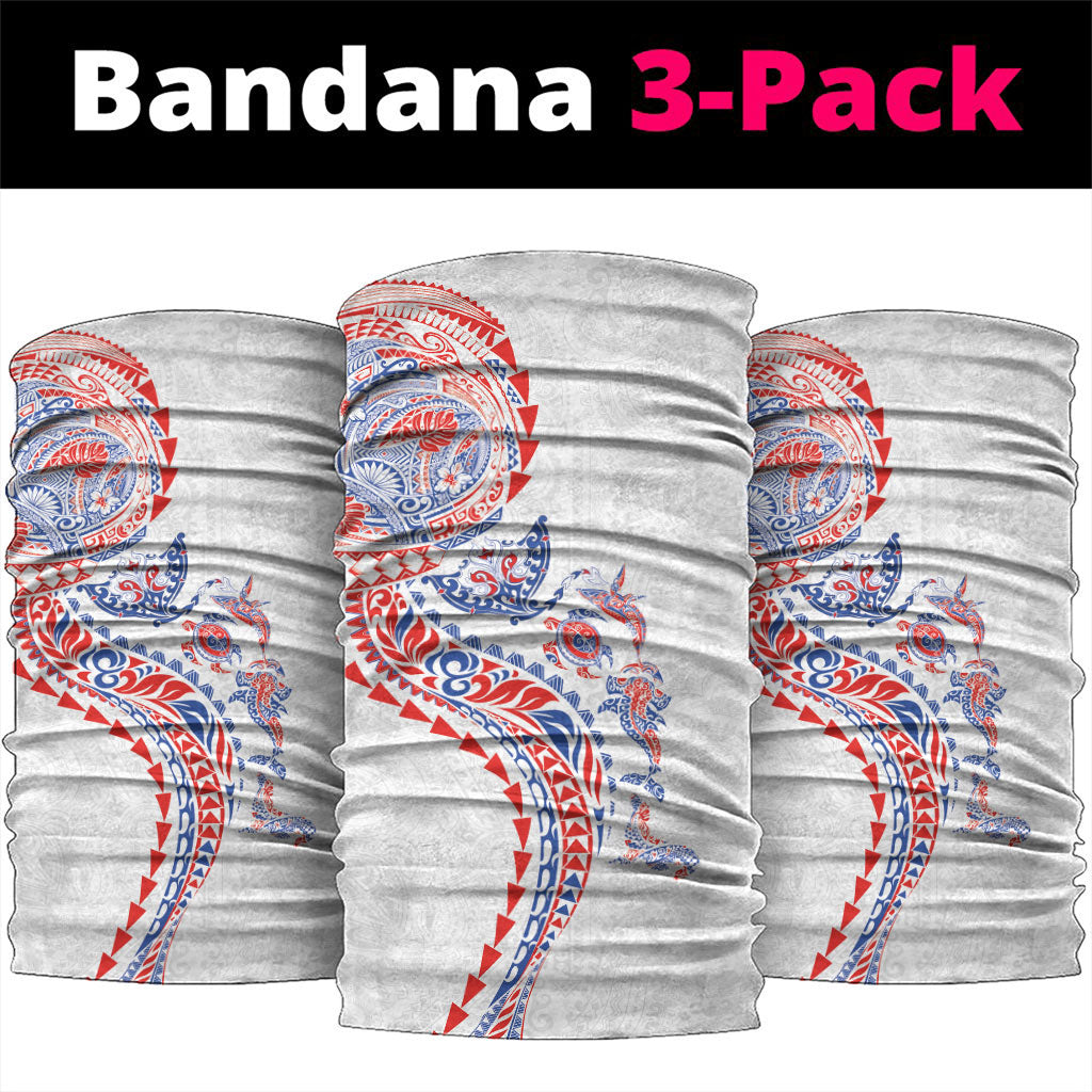 Hawaiian Kakau Tribal Sea Animals Tattoos Neck Gaiter Hawaii Flag Color Inspired