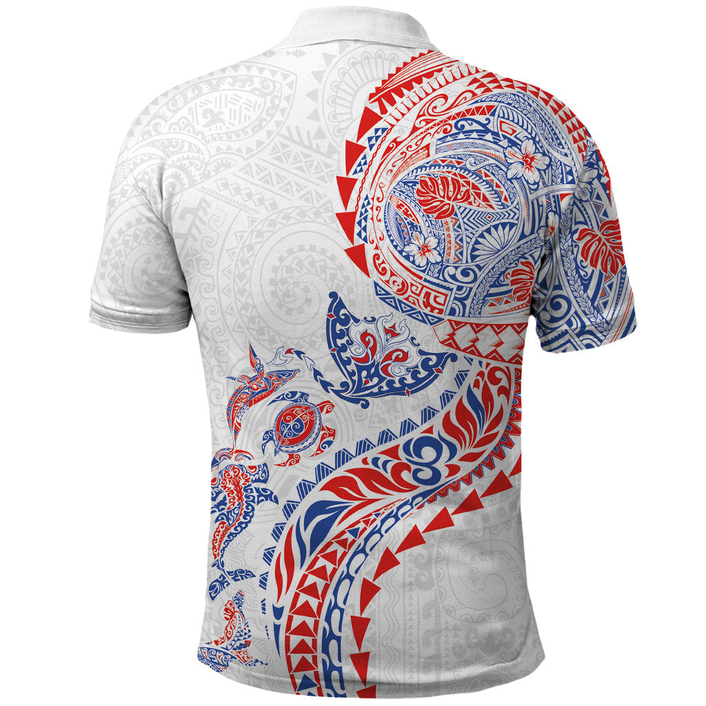 Hawaiian Kakau Tribal Sea Animals Tattoos Polo Shirt Hawaii Flag Color Inspired LT03 - Polynesian Pride