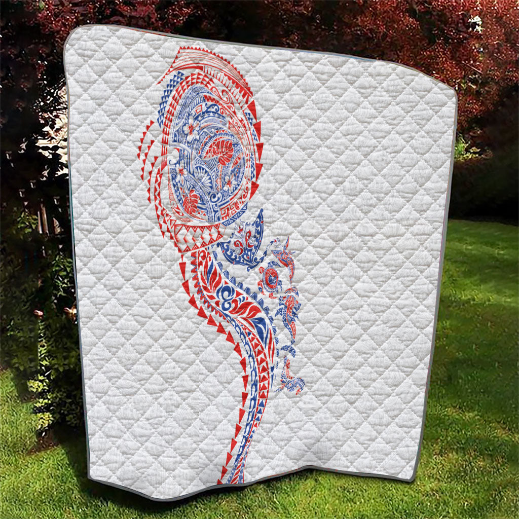 Hawaiian Kakau Tribal Sea Animals Tattoos Quilt Hawaii Flag Color Inspired