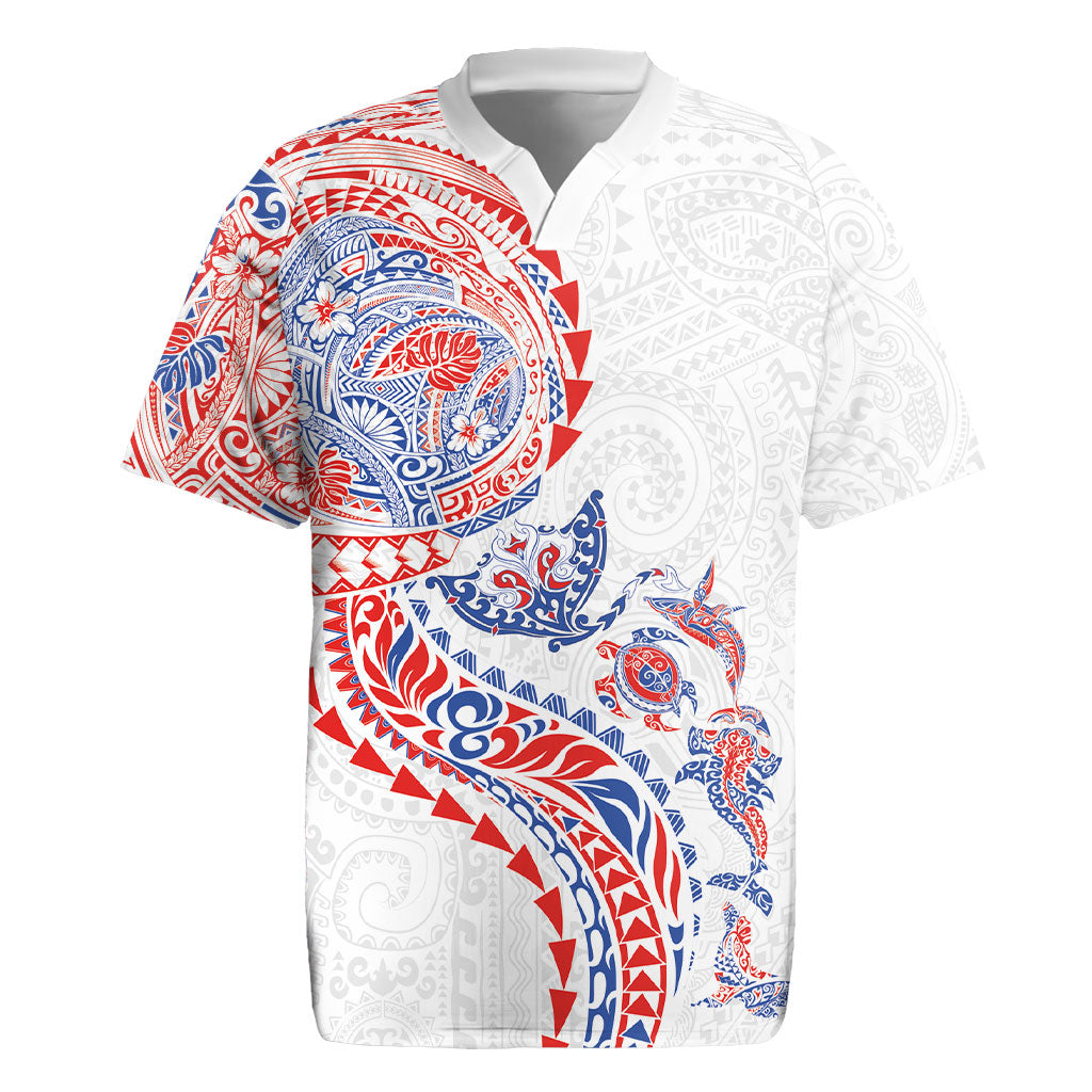 Hawaiian Kakau Tribal Sea Animals Tattoos Rugby Jersey Hawaii Flag Color Inspired
