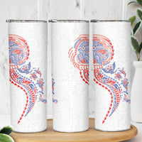 Hawaiian Kakau Tribal Sea Animals Tattoos Skinny Tumbler Hawaii Flag Color Inspired LT03 - Polynesian Pride