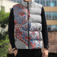 Hawaiian Kakau Tribal Sea Animals Tattoos Sleeveless Puffer Jacket Hawaii Flag Color Inspired