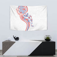 Hawaiian Kakau Tribal Sea Animals Tattoos Tapestry Hawaii Flag Color Inspired