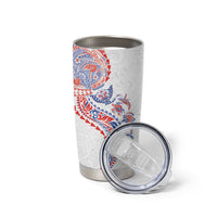 Hawaiian Kakau Tribal Sea Animals Tattoos Tumbler Cup Hawaii Flag Color Inspired LT03 - Polynesian Pride
