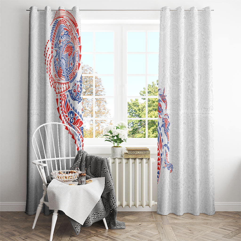 Hawaiian Kakau Tribal Sea Animals Tattoos Window Curtain Hawaii Flag Color Inspired