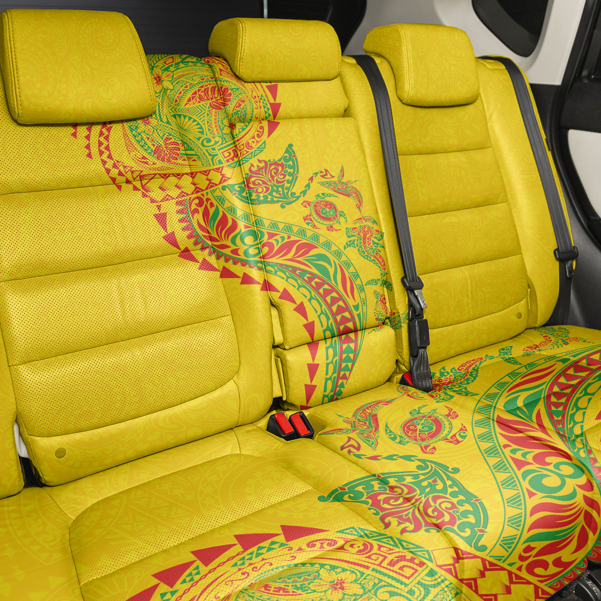 Hawaiian Kakau Tribal Sea Animals Tattoos Back Car Seat Cover Kanaka Maoli Flag Color Inspired LT03 - Polynesian Pride