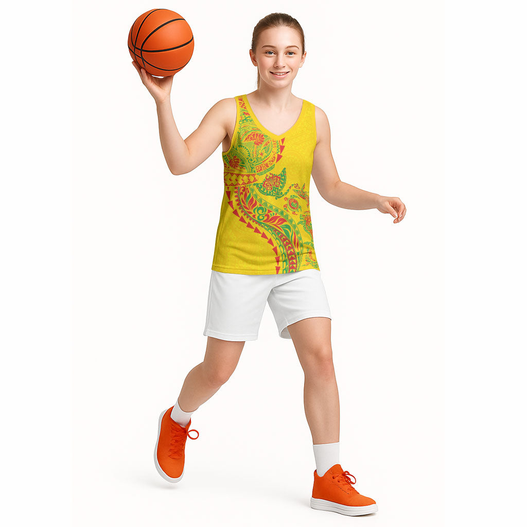 Hawaiian Kakau Tribal Sea Animals Tattoos Basketball Jersey Kanaka Maoli Flag Color Inspired LT03 - Polynesian Pride